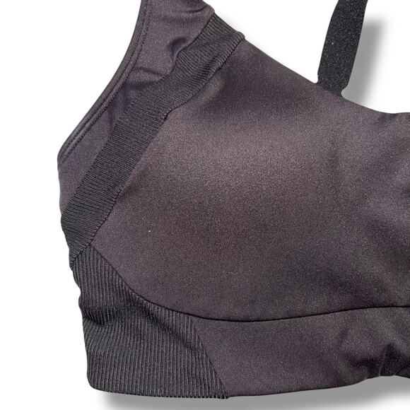 Avia Womens Sports Bra Adjustable Racerback Lightly Lined Solid Black Large - Picture 2 of 7